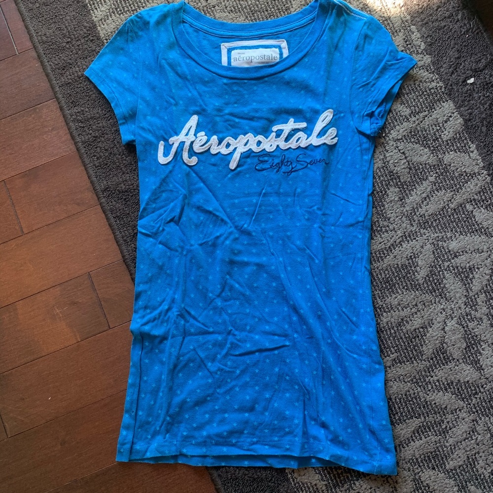 3/$15 Aeropostale (aero) short sleeve top blue